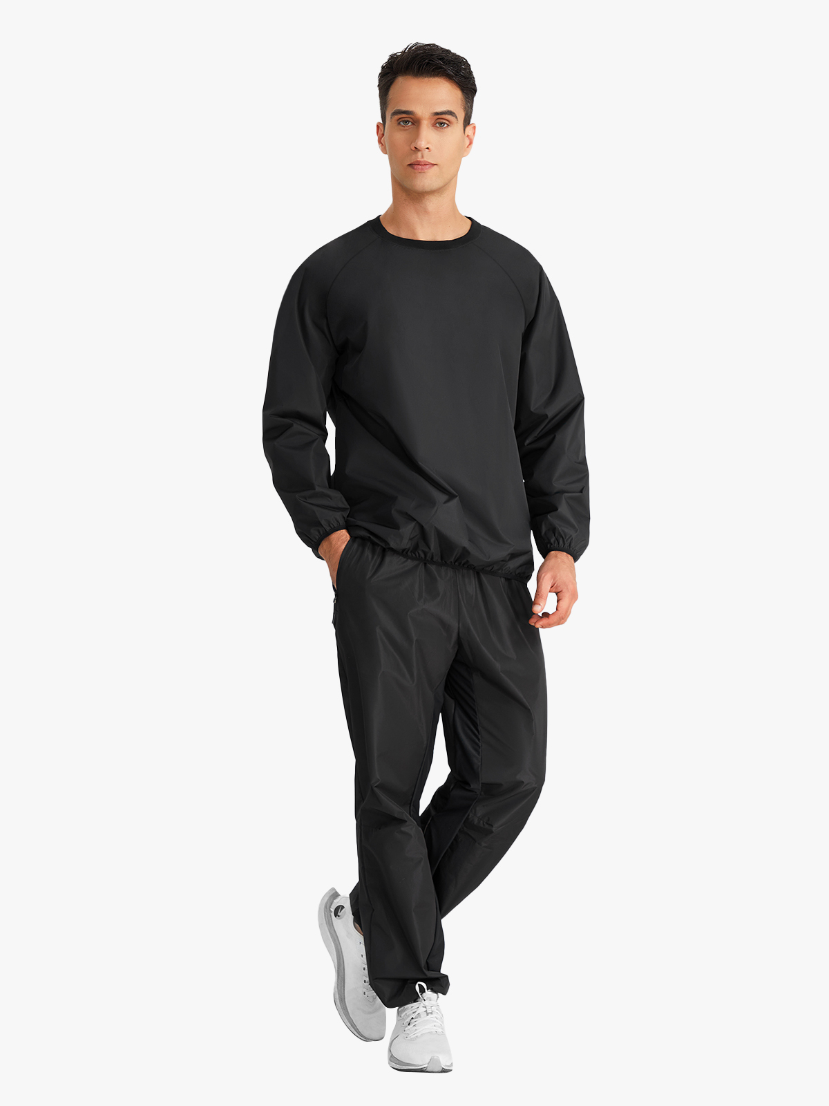 Crew Neck Workout Sweat Long Sleeve Sauna Shirt