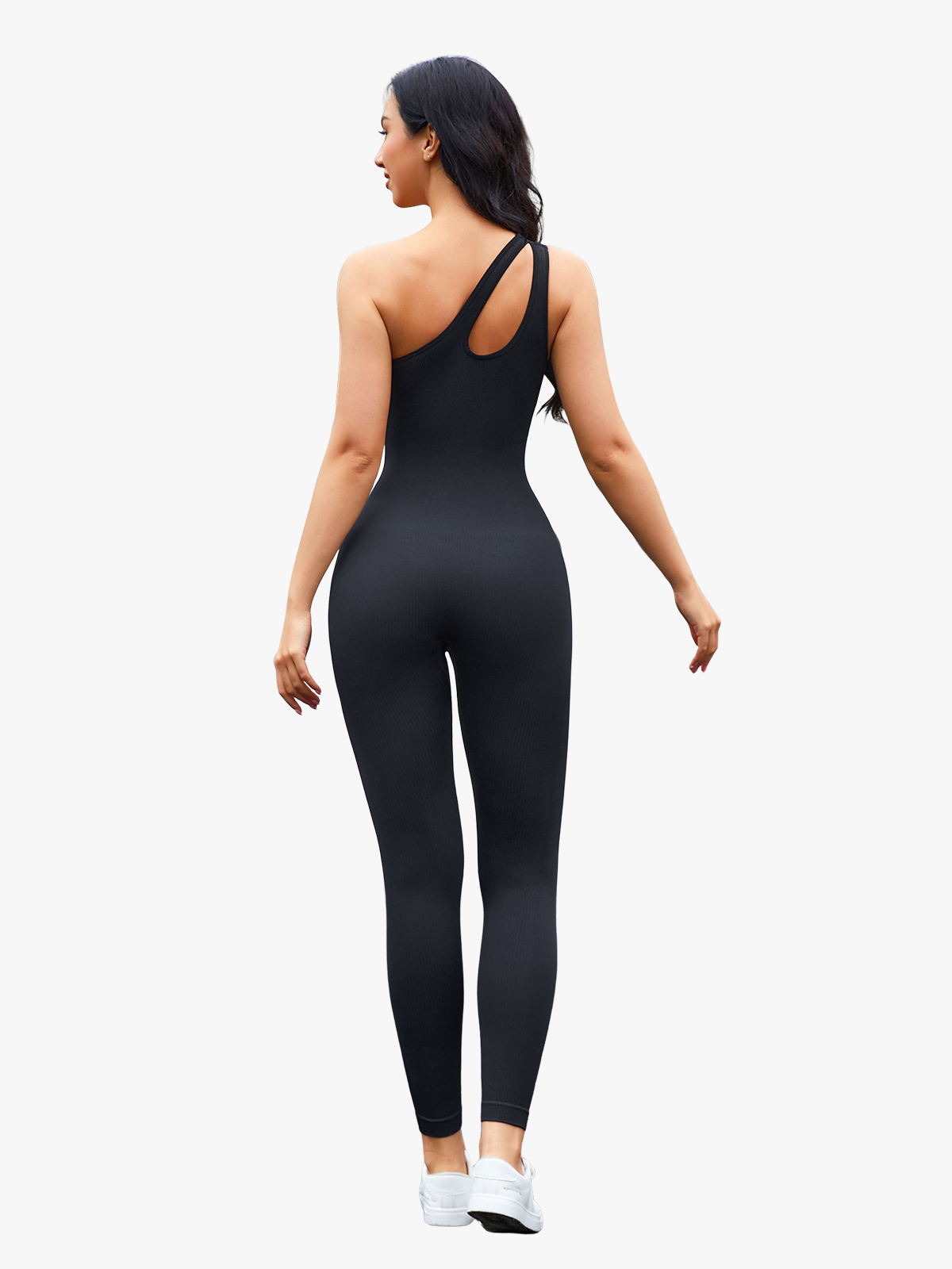 Seamless One Shoulder Hallow Out Bodysuits-Nebility