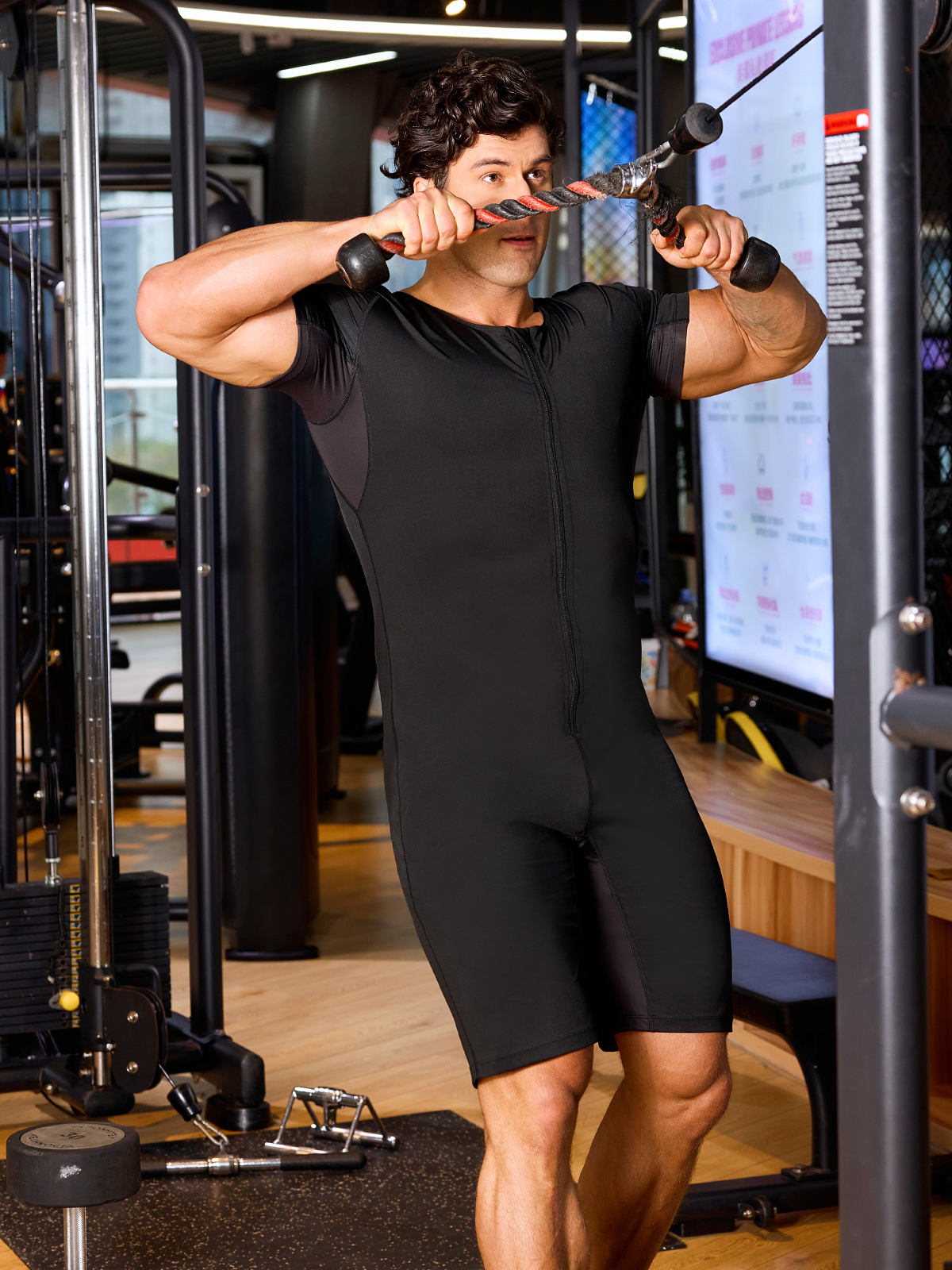 Coating Sweating Elastic Workout Jumpsuits