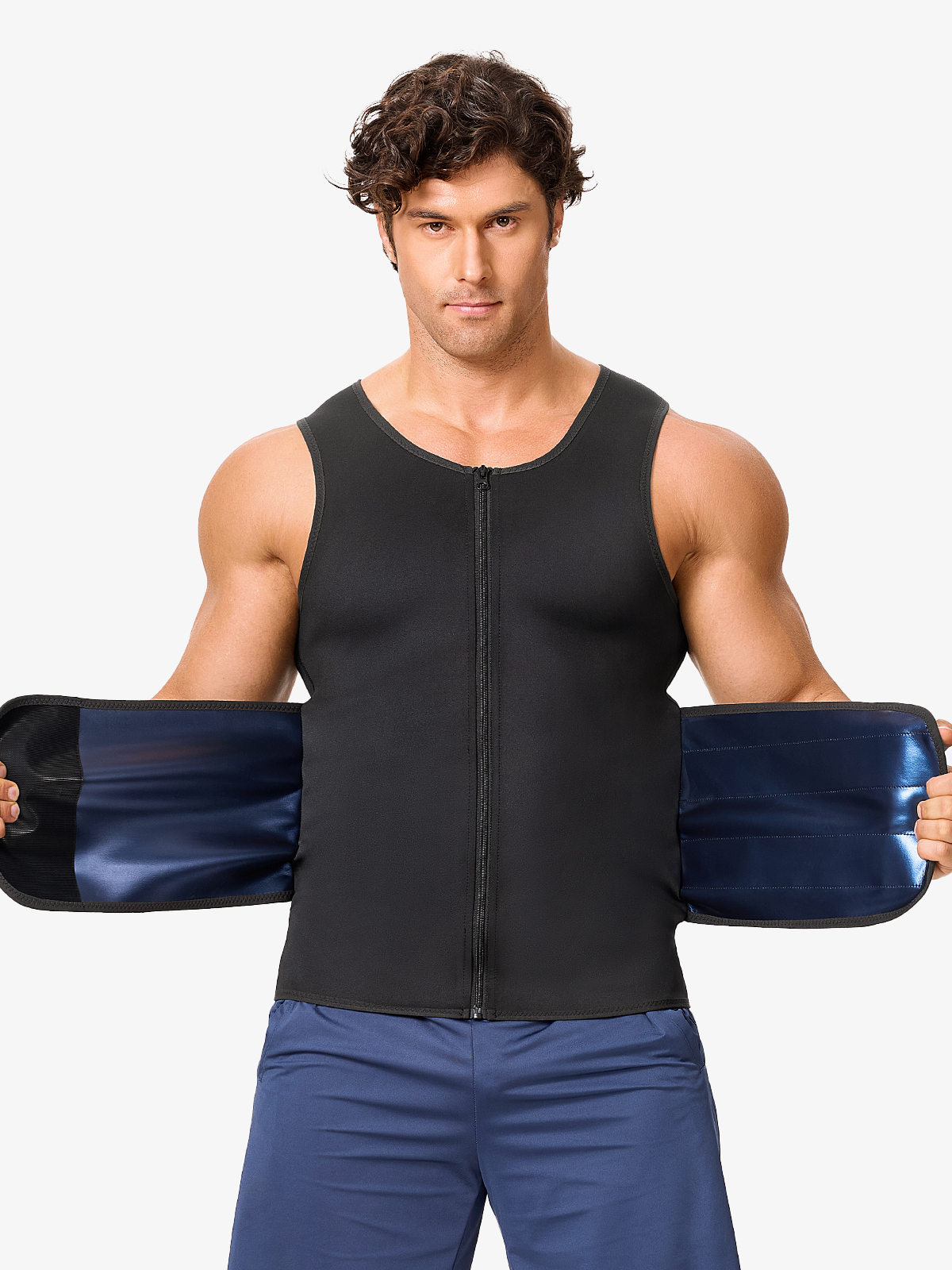 Zipper Waist Trainer Workout Sweat Sauna Vest-Nebility