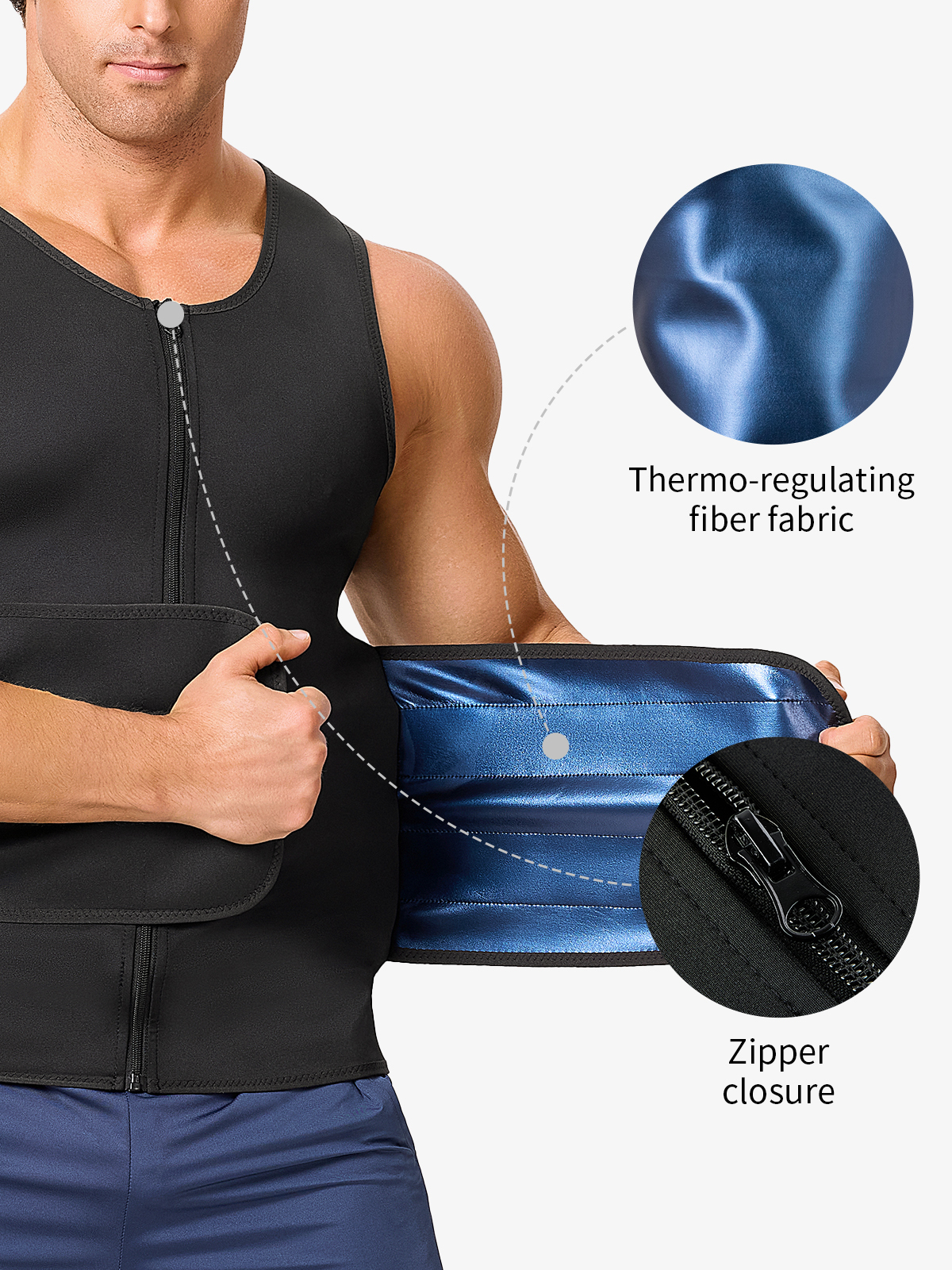 Zipper Waist Trainer Workout Sweat Sauna Vest