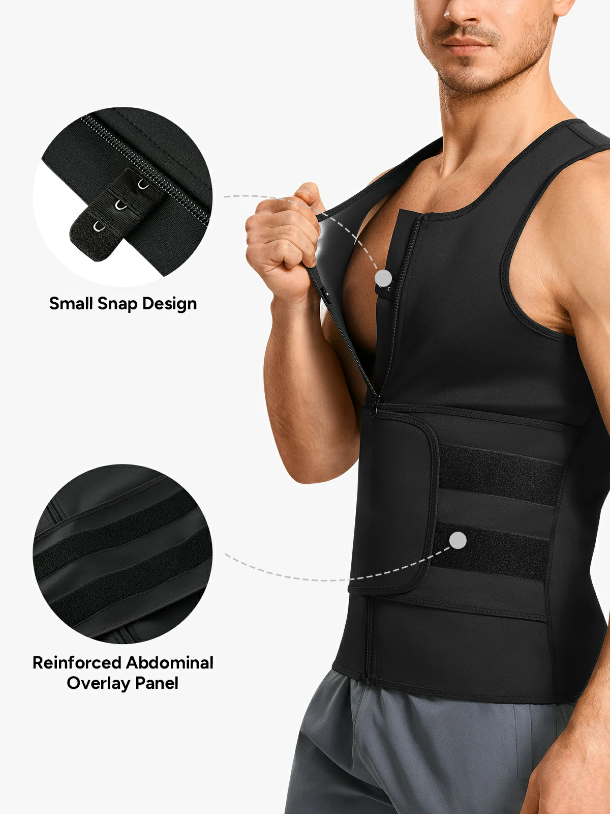 Men’s Zipper Sweat-Boosting Sauna Vest