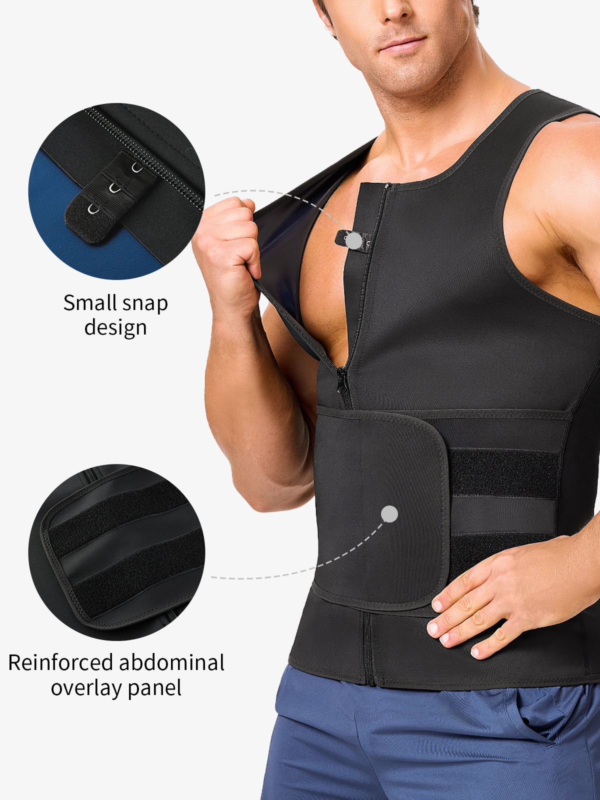 Zipper Waist Trainer Workout Sweat Sauna Vest