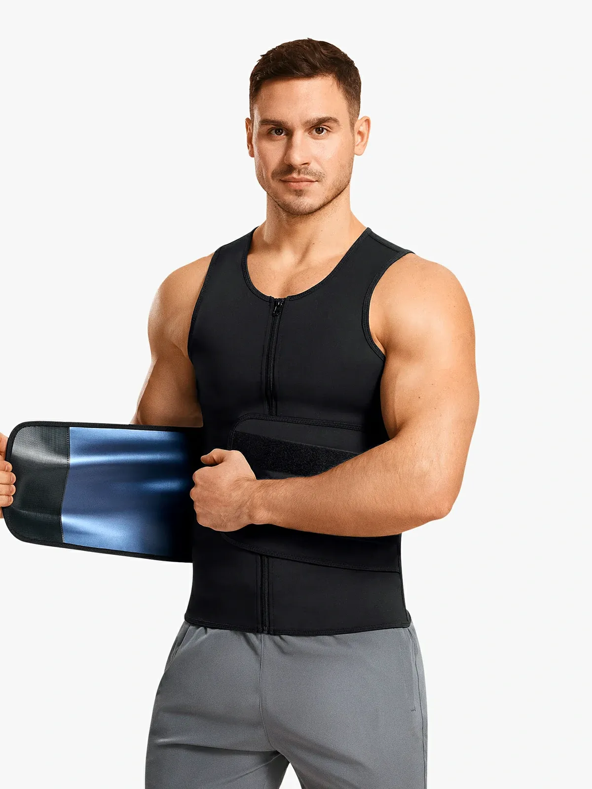 Men’s Zipper Sweat-Boosting Sauna Vest