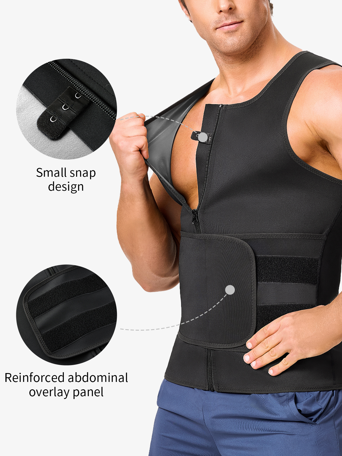 Zipper Waist Trainer Workout Sweat Sauna Vest
