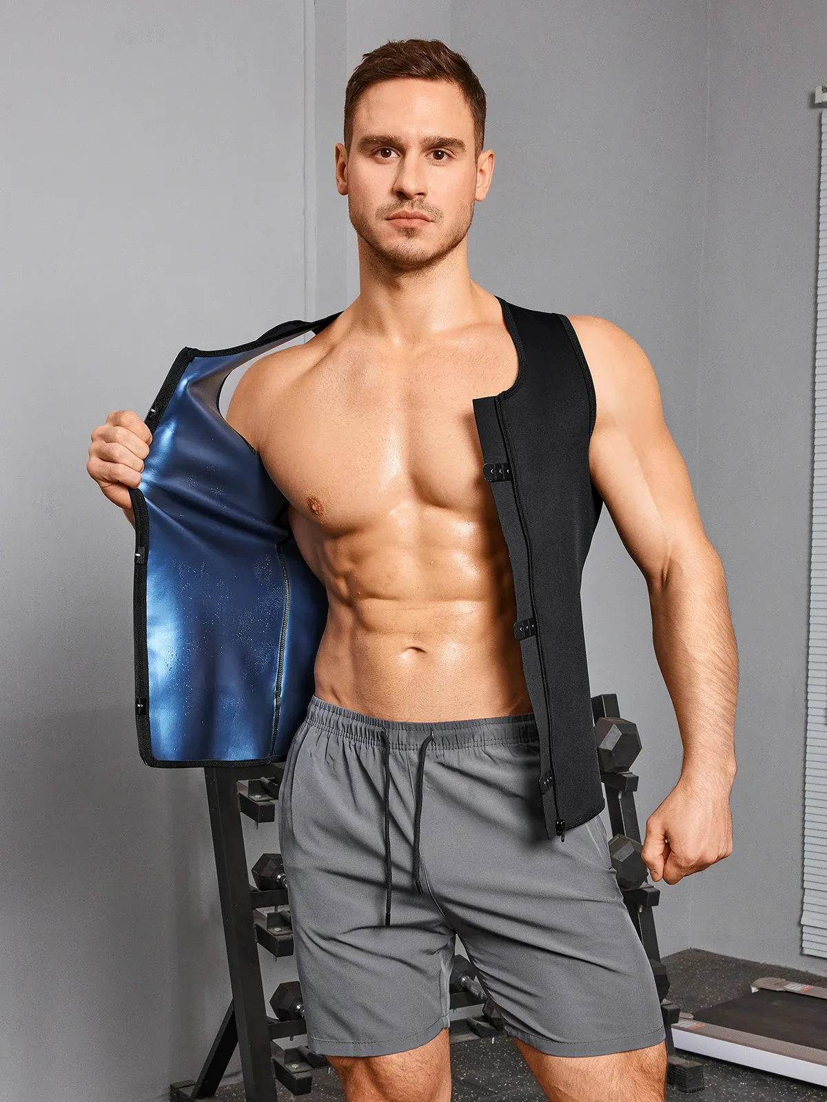 Men’s Zipper Sweat-Boosting Sauna Vest