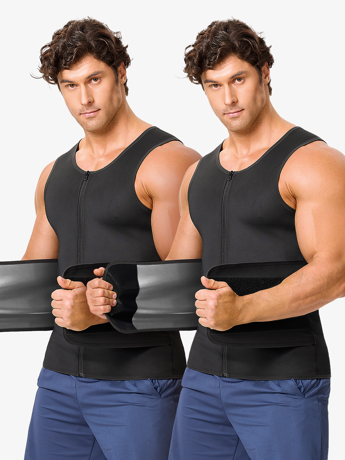Zipper Waist Trainer Workout Sweat Sauna Vest-Nebility