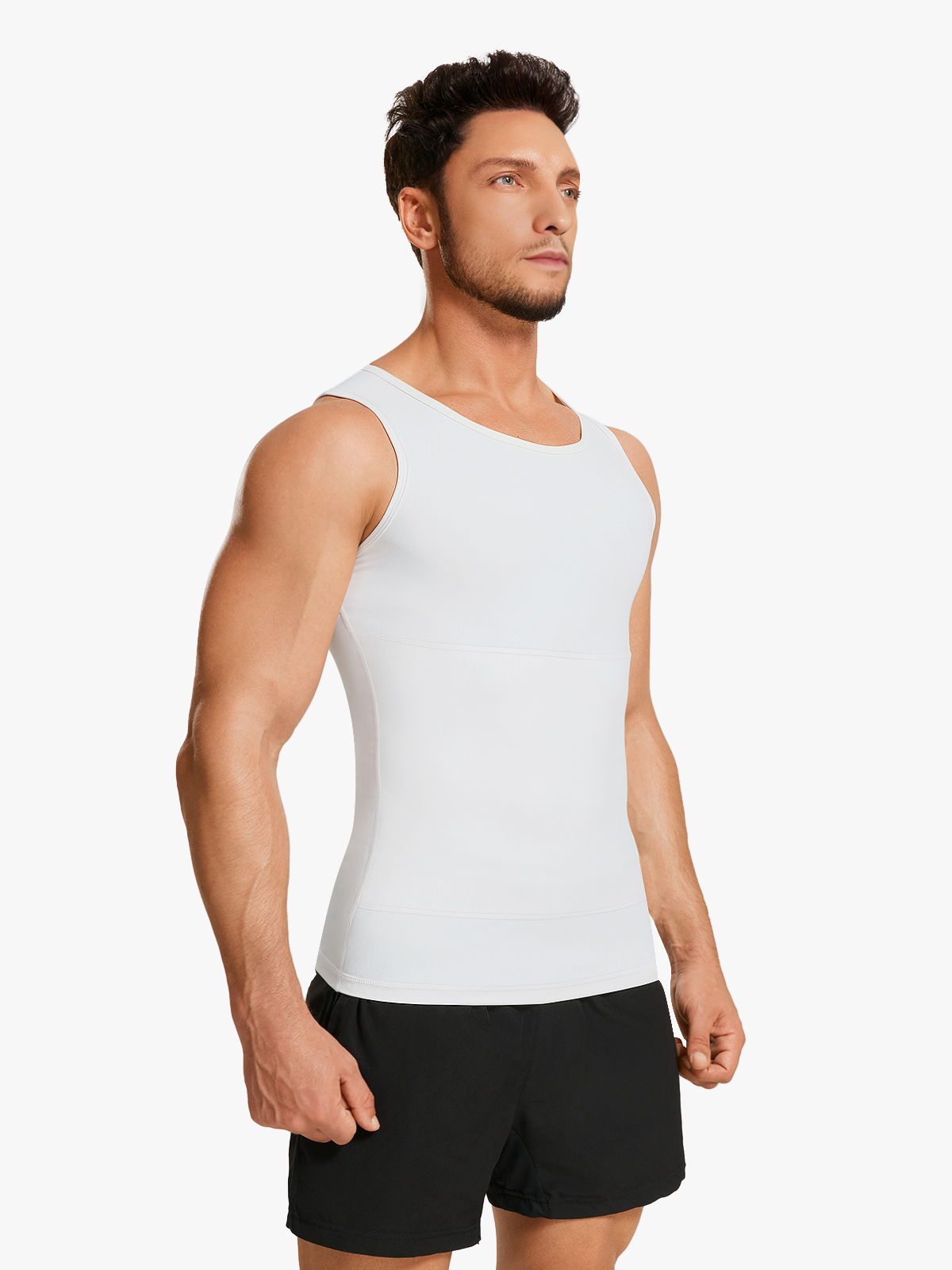 Tummy Control Round Neck Compression Shapewear Tank Top-Nebility