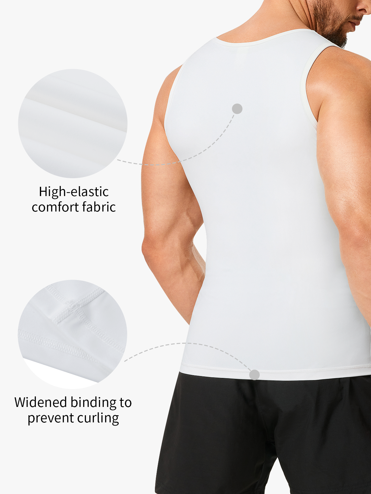 Tummy Control Round Neck Compression Shapewear Tank Top-Nebility