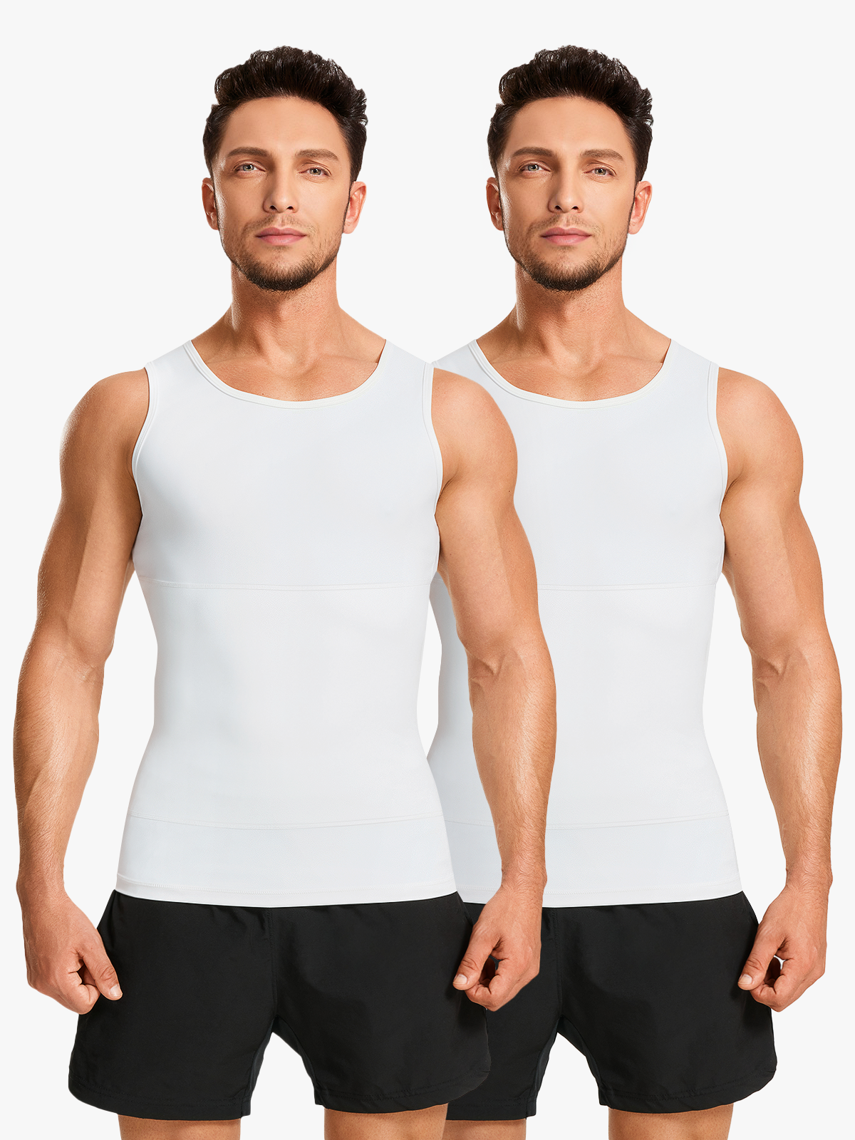 Tummy Control Round Neck Compression Shapewear Tank Top-Nebility