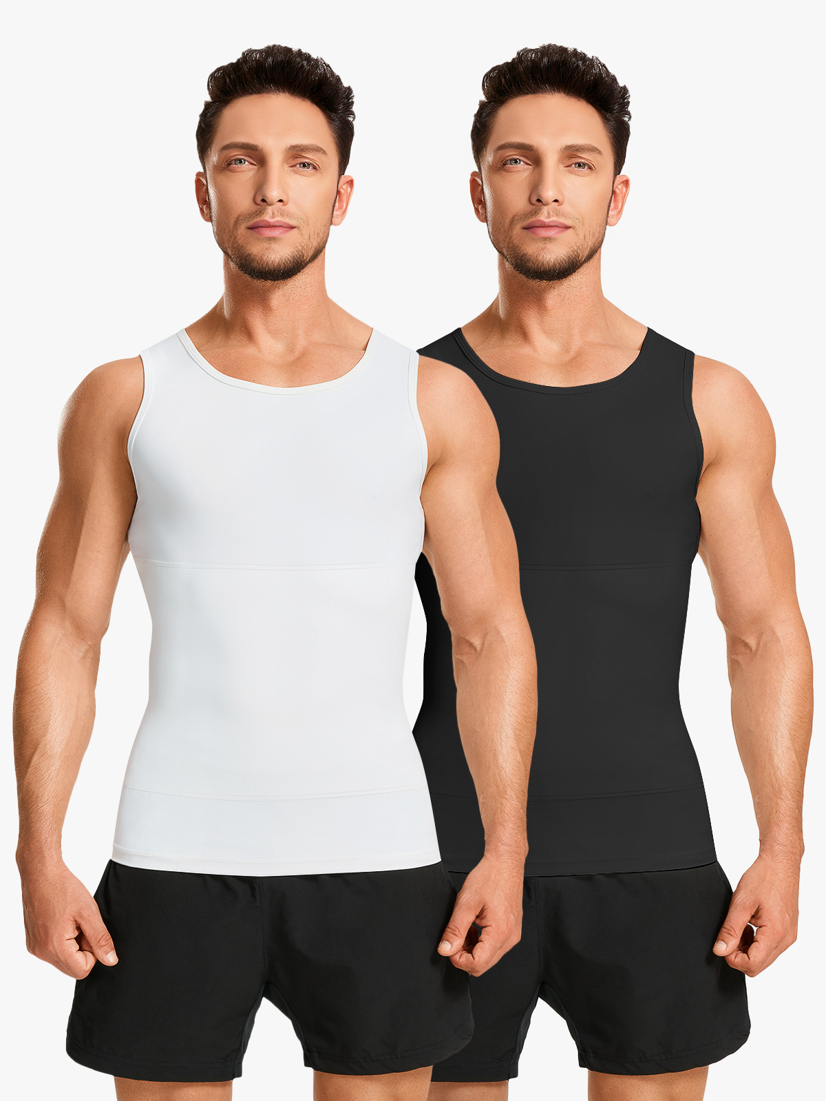 Tummy Control Round Neck Compression Shapewear Tank Top-Nebility