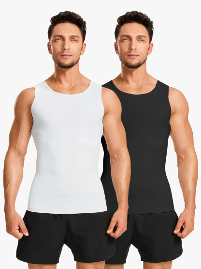 Tummy Control Round Neck Compression Shapewear Tank Top-Nebility