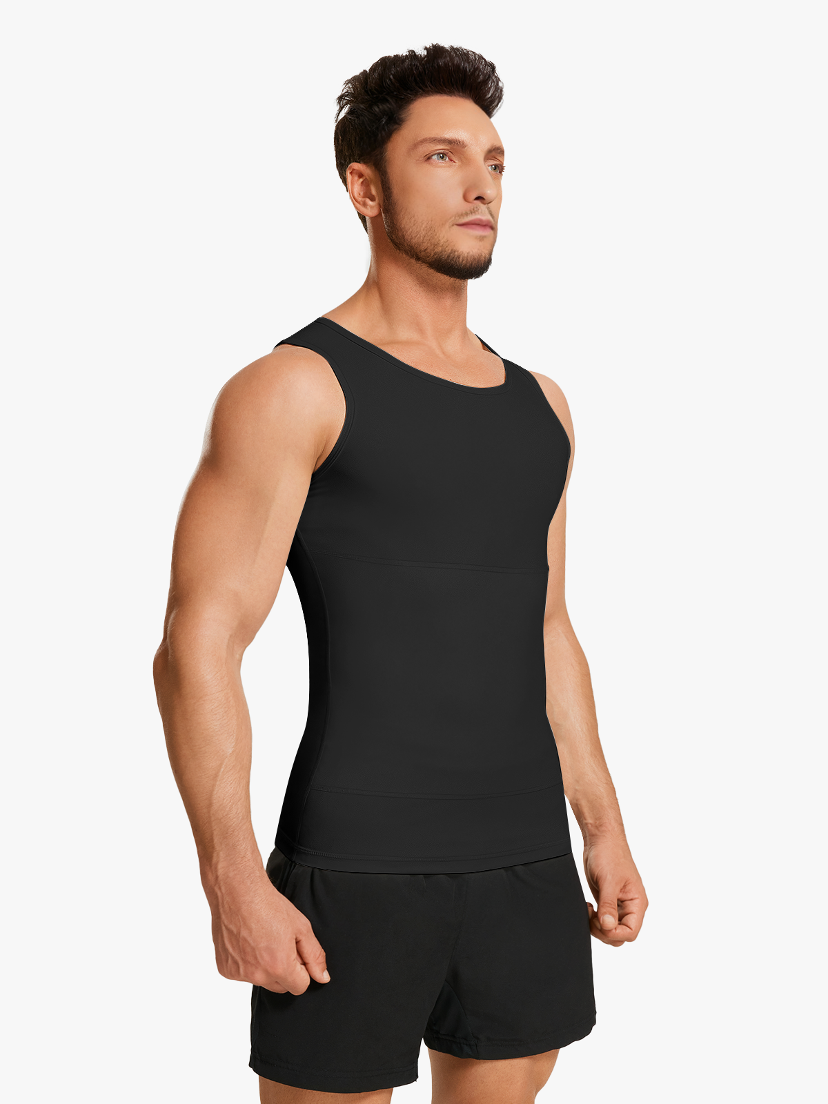 Tummy Control Round Neck Compression Shapewear Tank Top-Nebility