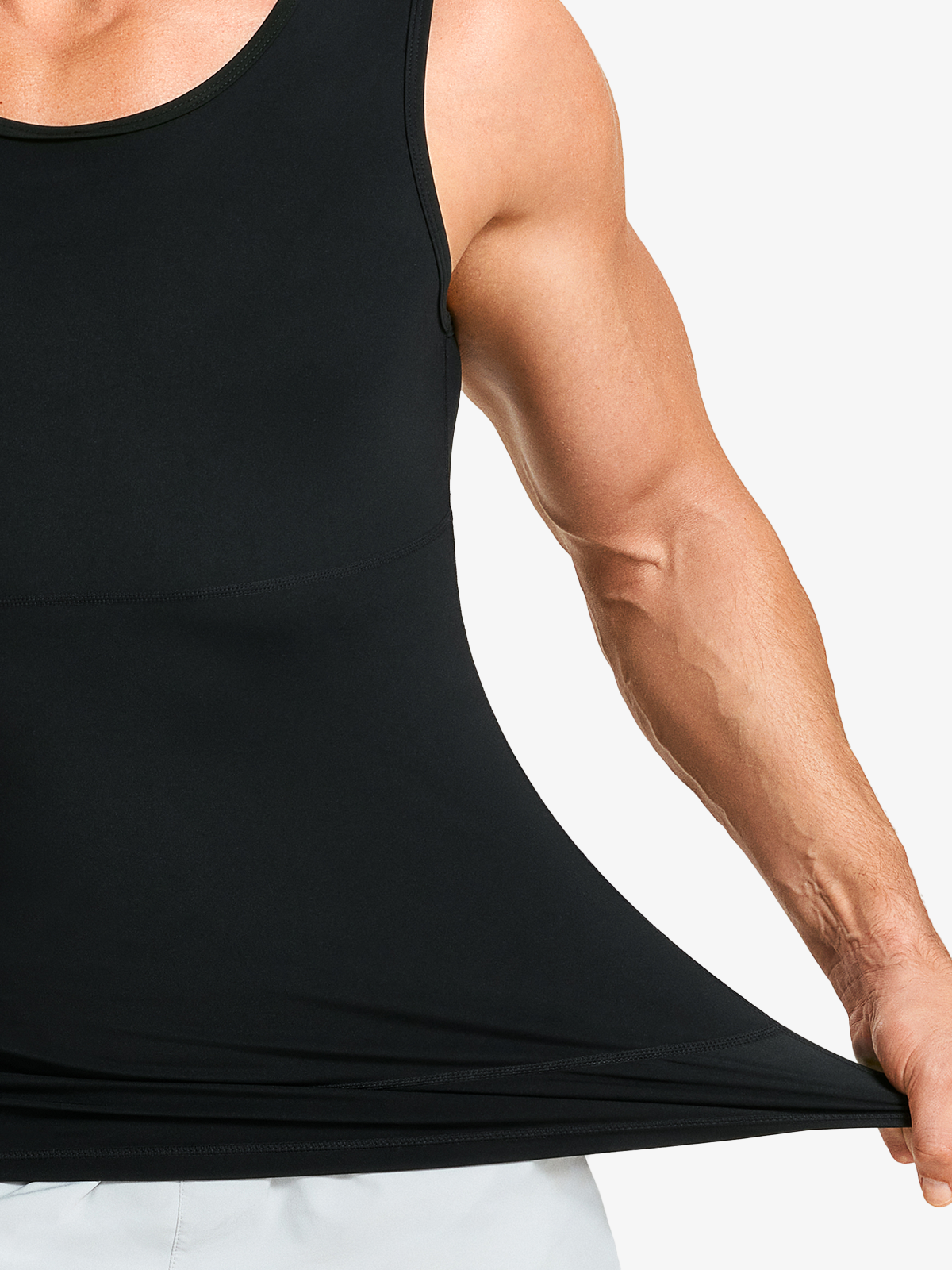 Tummy Control Round Neck Compression Shapewear Tank Top-Nebility