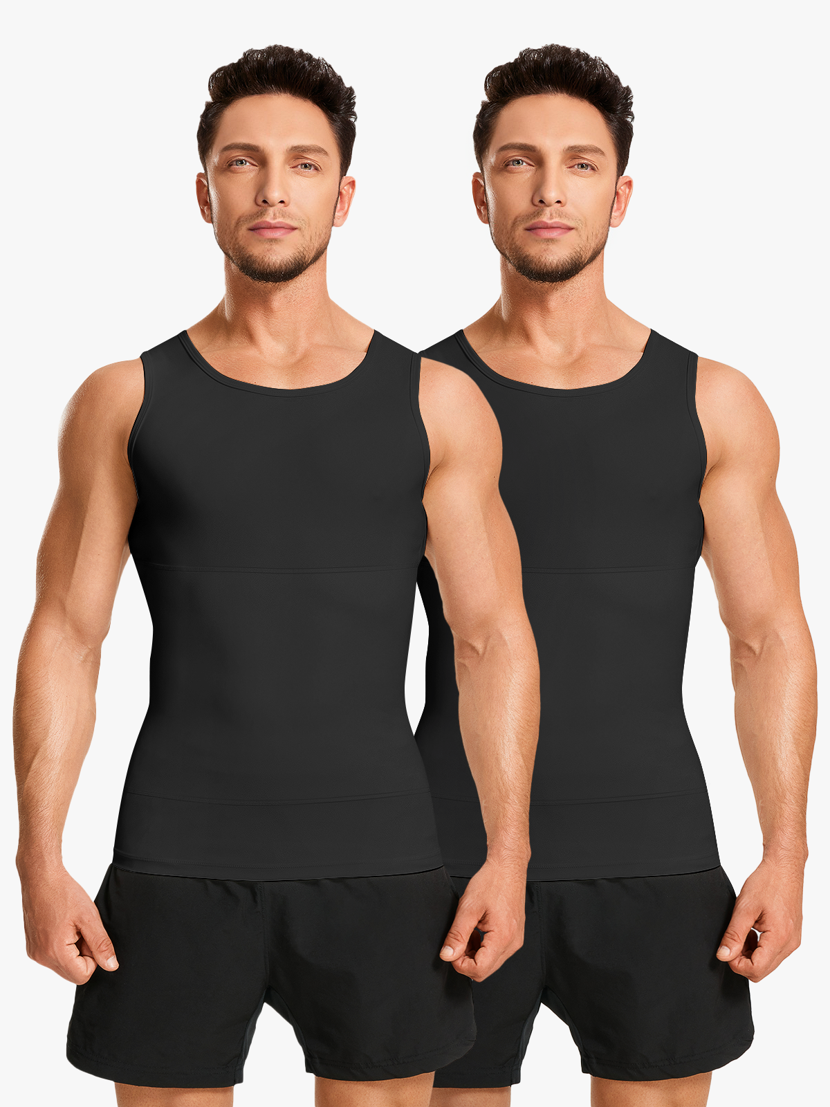 Tummy Control Round Neck Compression Shapewear Tank Top-Nebility