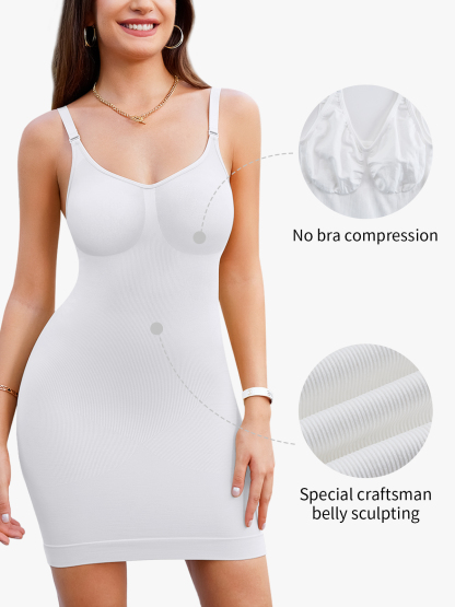 V-Neckline Waist Sculpting Cami Mini Dress