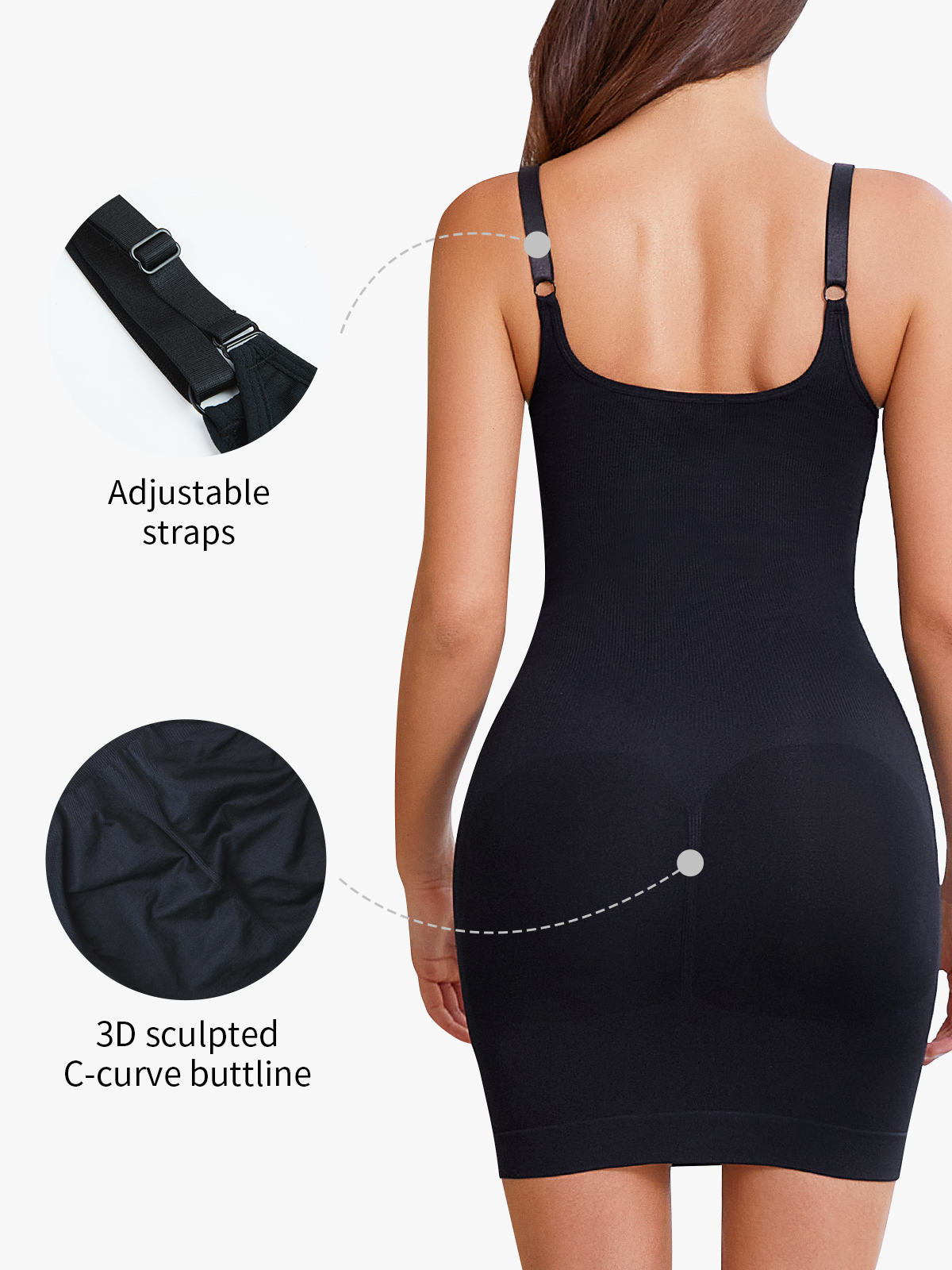 V-Neckline Waist Sculpting Cami Mini Dress