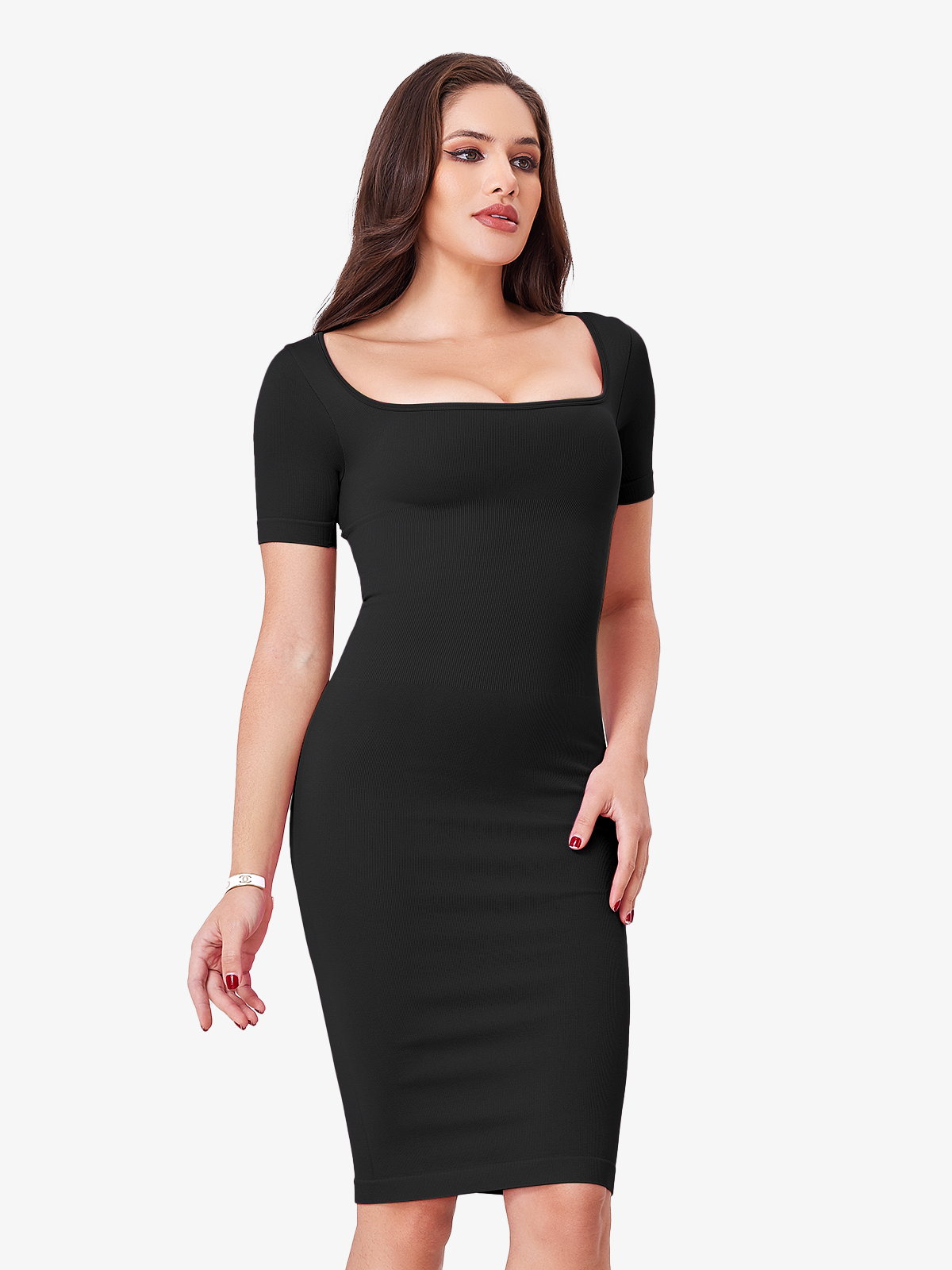 Nebility Women Short Sleeve Tummy Control Bodycon Dress