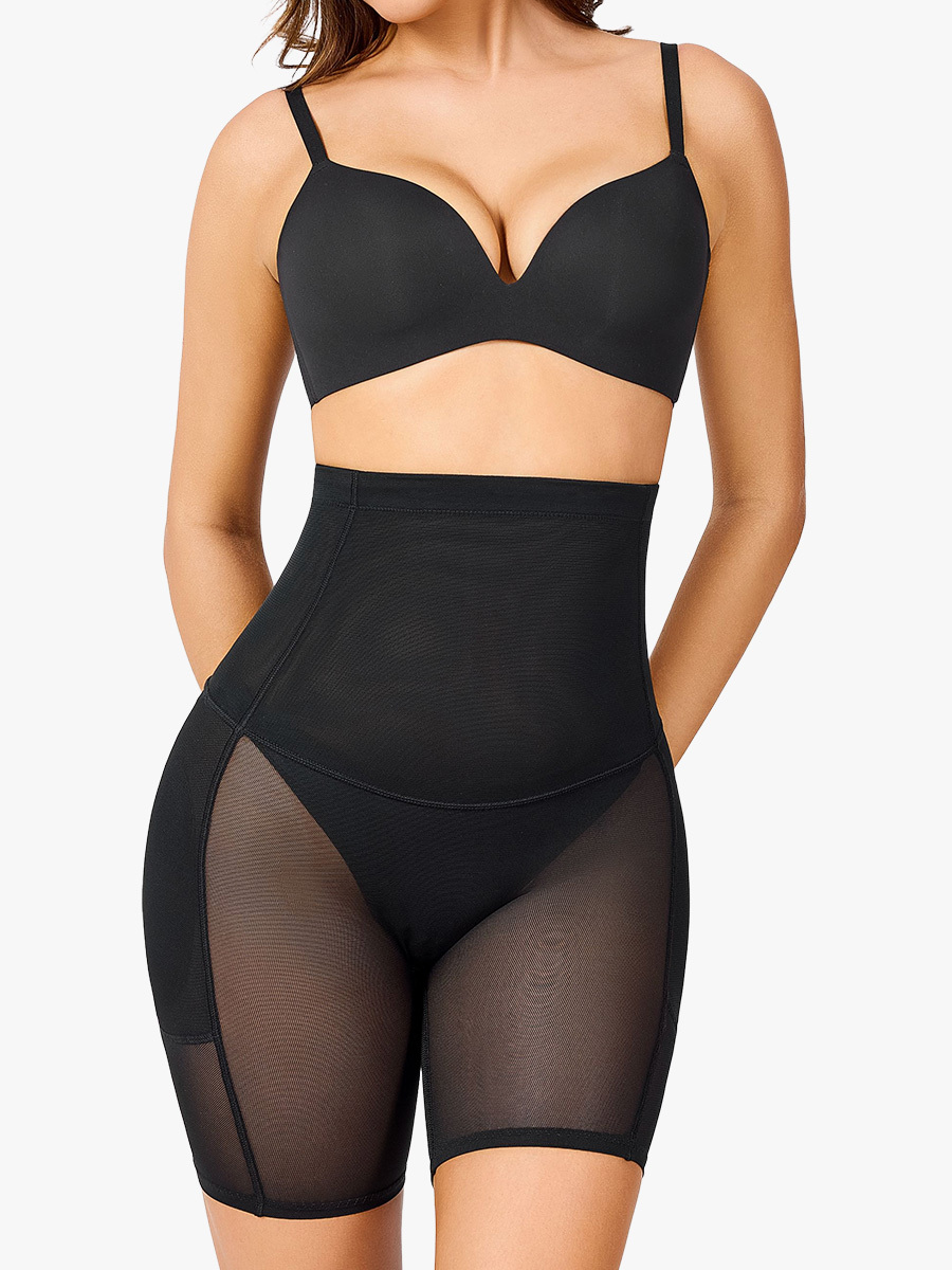 Nebility High Waist Breathable Mesh Mid-Length Butt Lifter - Nebility