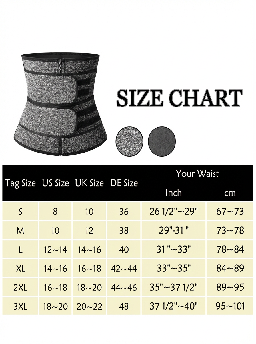 Neoprene Zipper Waist Trainer Belt for Men