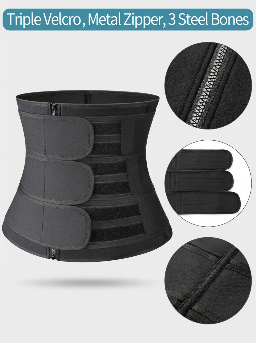 Neoprene Zipper Waist Trainer Belt for Men