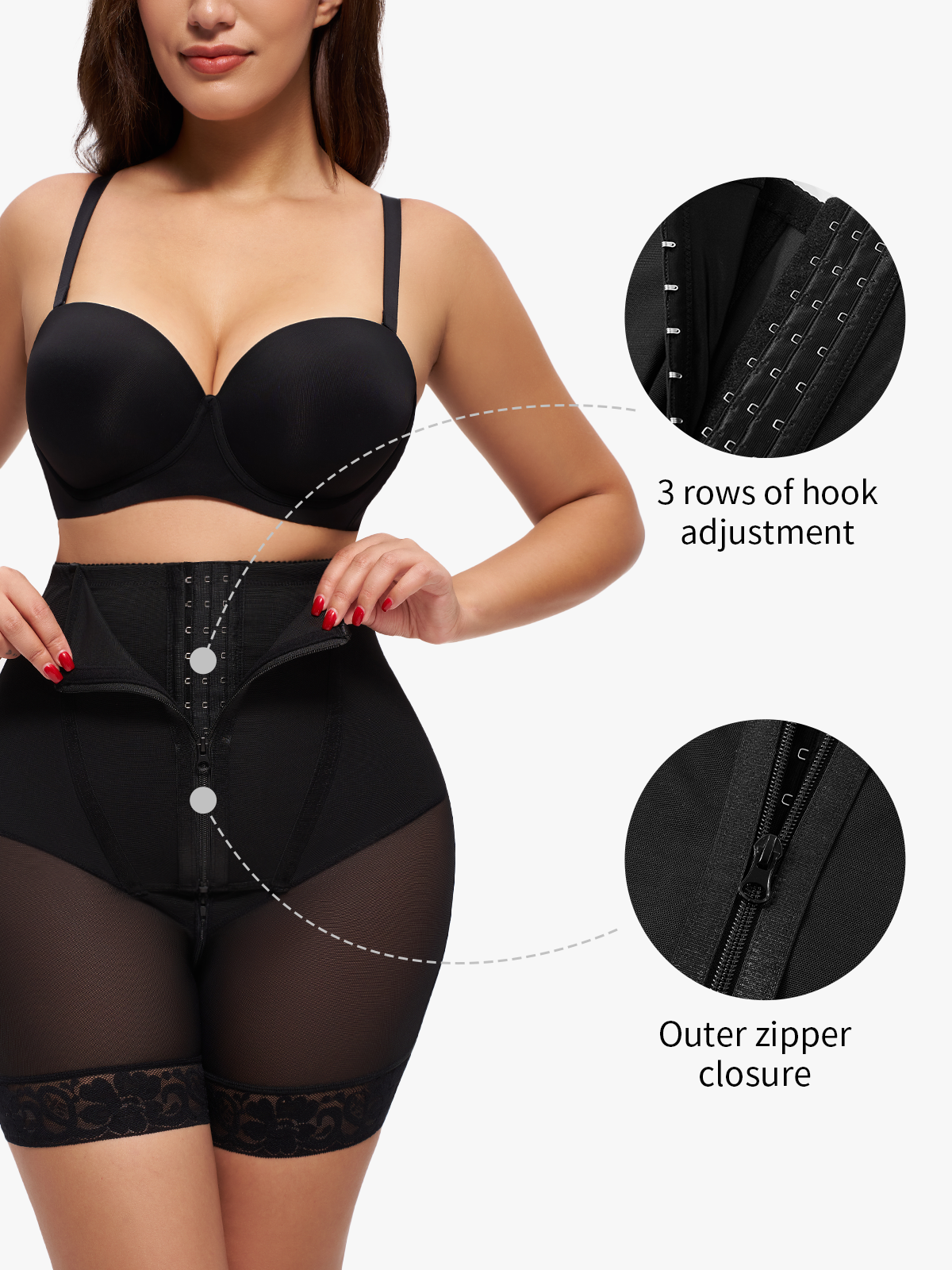 High Waist Double Tummy Control Open Crotch Control Panty