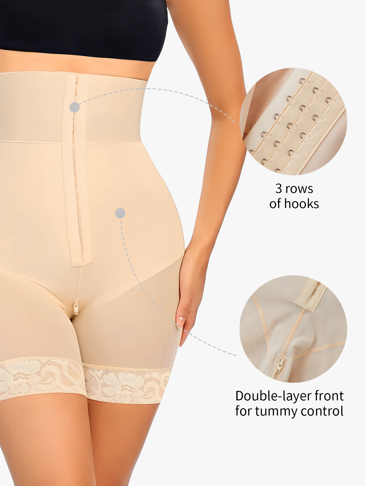 Front Buckle High Waist Tummy Control Crotch Opening Control Panty