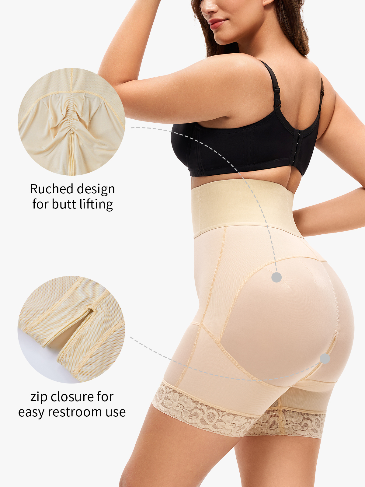 Front Buckle High Waist Tummy Control Crotch Opening Control Panty