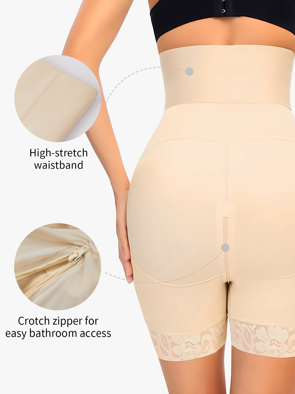Front Buckle High Waist Tummy Control Crotch Opening Control Panty
