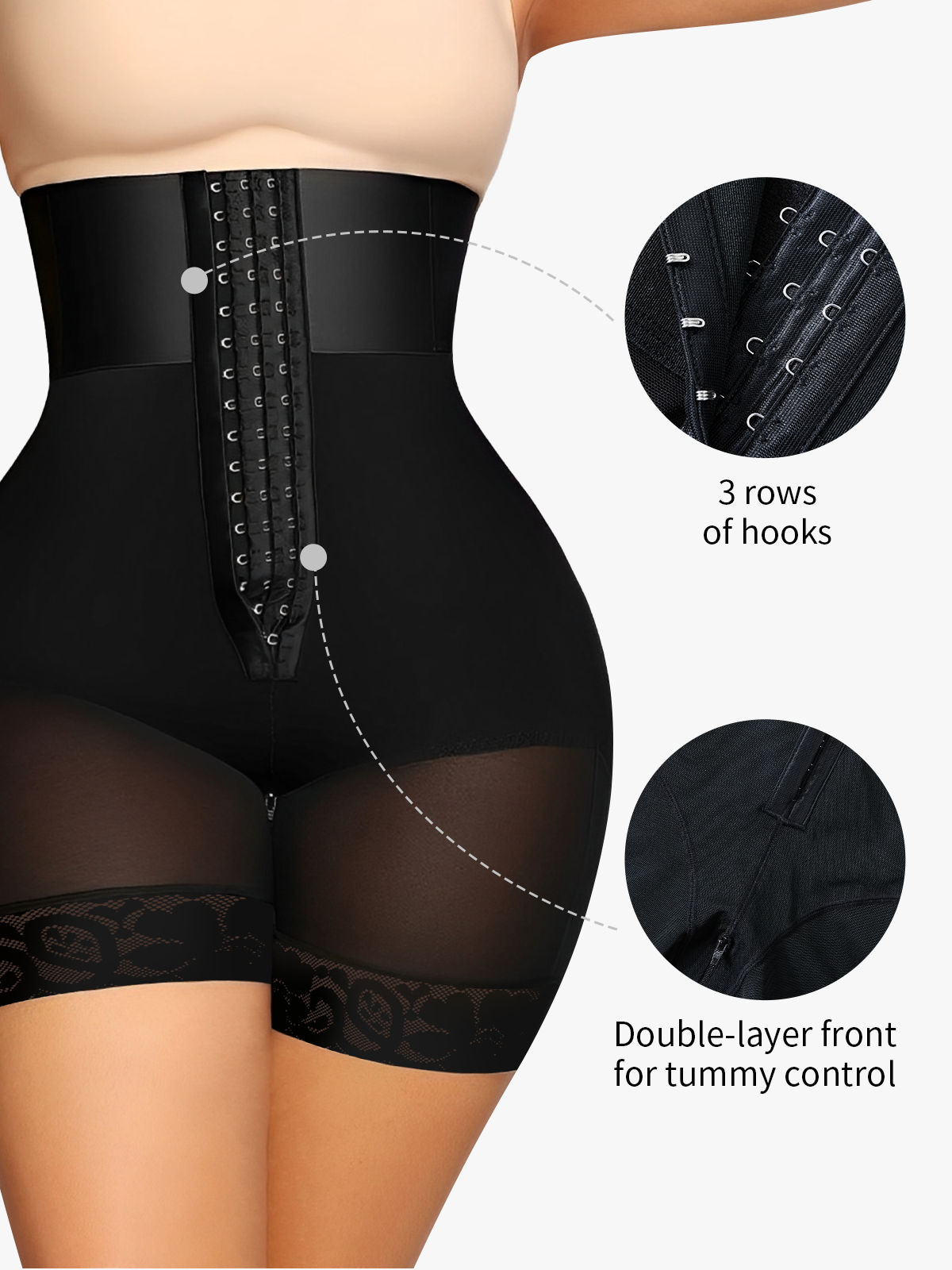 Front Buckle High Waist Tummy Control Crotch Opening Control Panty