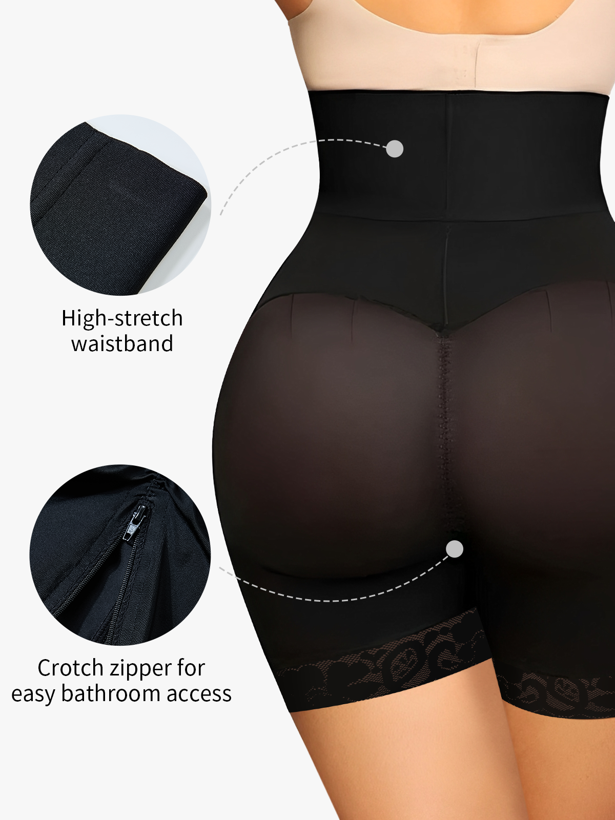 Front Buckle High Waist Tummy Control Crotch Opening Control Panty