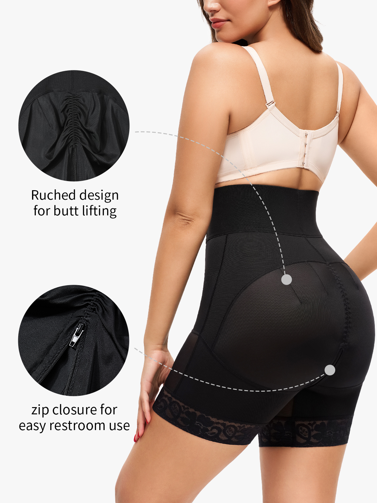 Front Buckle High Waist Tummy Control Crotch Opening Control Panty
