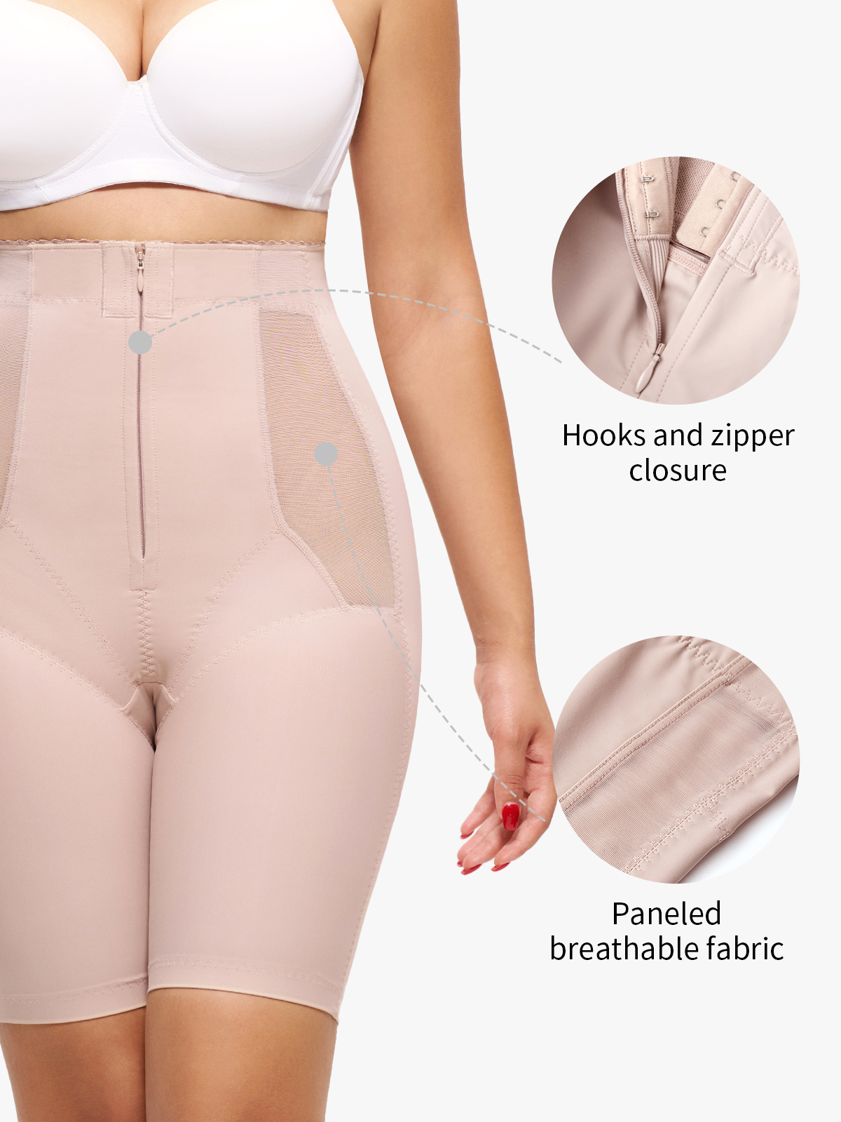 Zipper High Waist Butt Lifting Control Panty