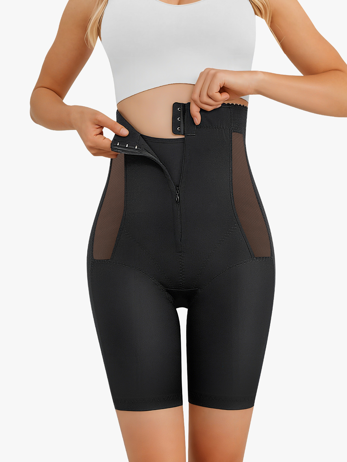 Zipper High Waist Butt Lifting Control Panty