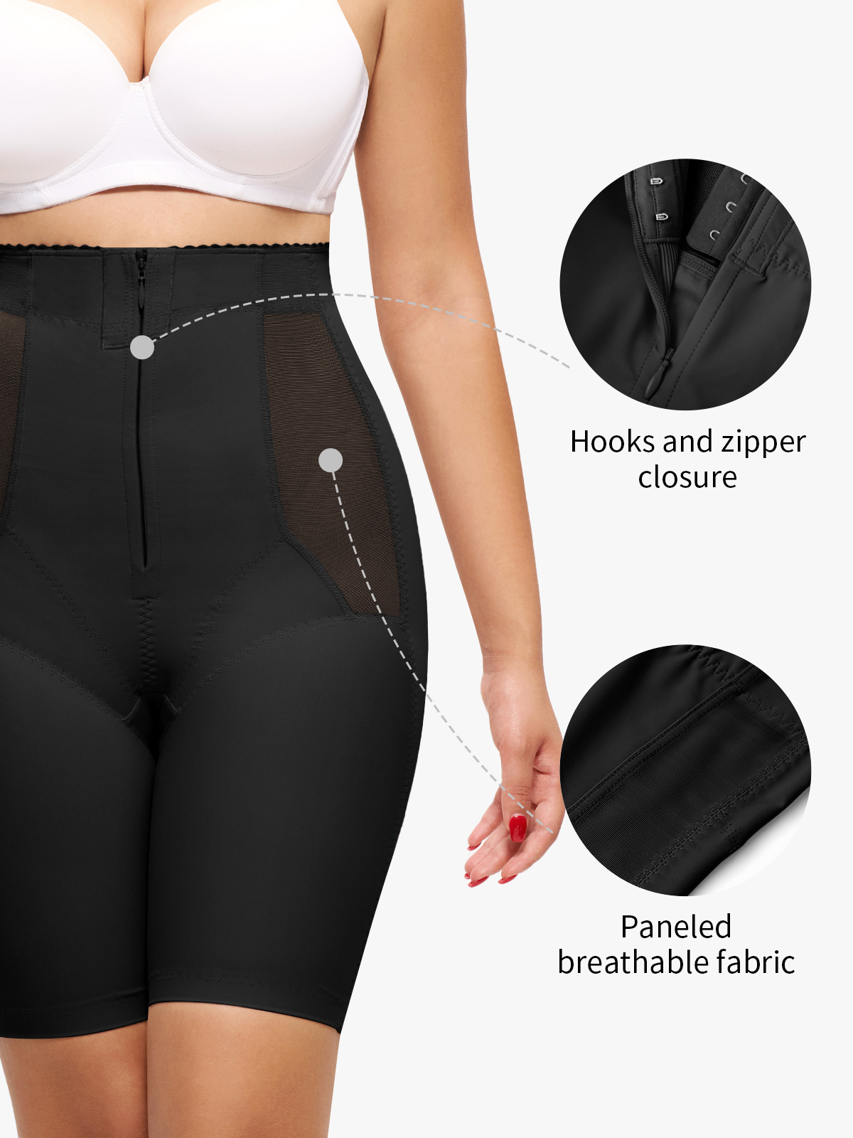 Zipper High Waist Butt Lifting Control Panty