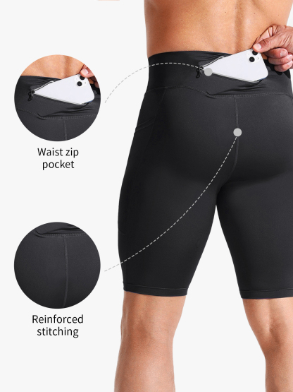 Quick Dry Compression Sports Shorts with Pocket