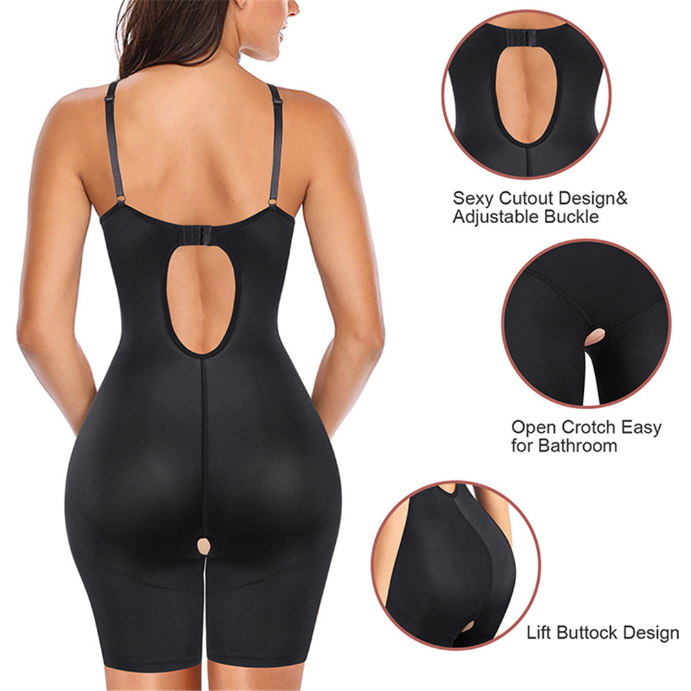 Nebility Women Spaghetti Strap One Piece Thigh Slimmer Shaper