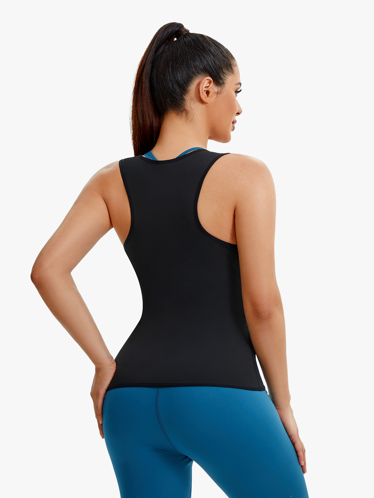 Open Bust Zipper Sauna Tank Top