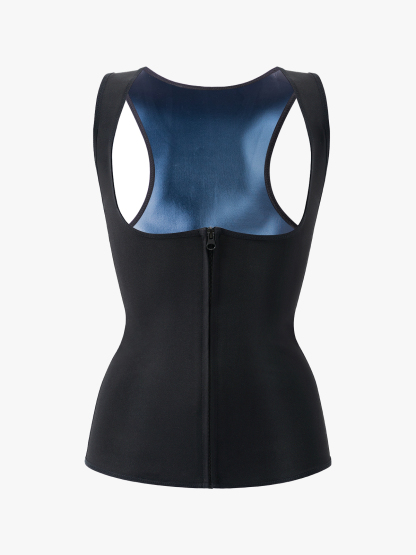 Open Bust Zipper Sauna Tank Top 