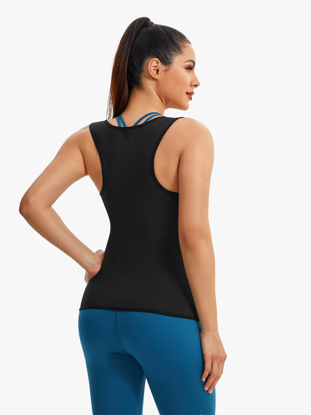 Open Bust Zipper Sauna Tank Top