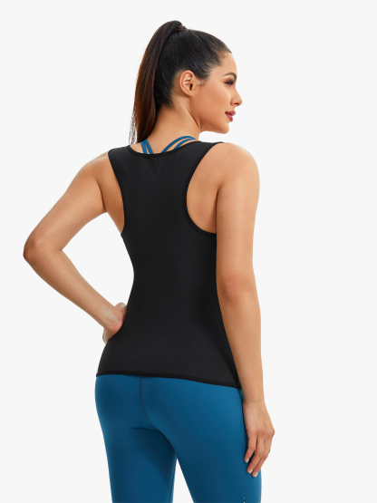 Open Bust Zipper Sauna Tank Top 