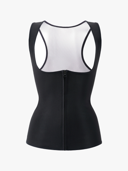 Open Bust Zipper Sauna Tank Top 