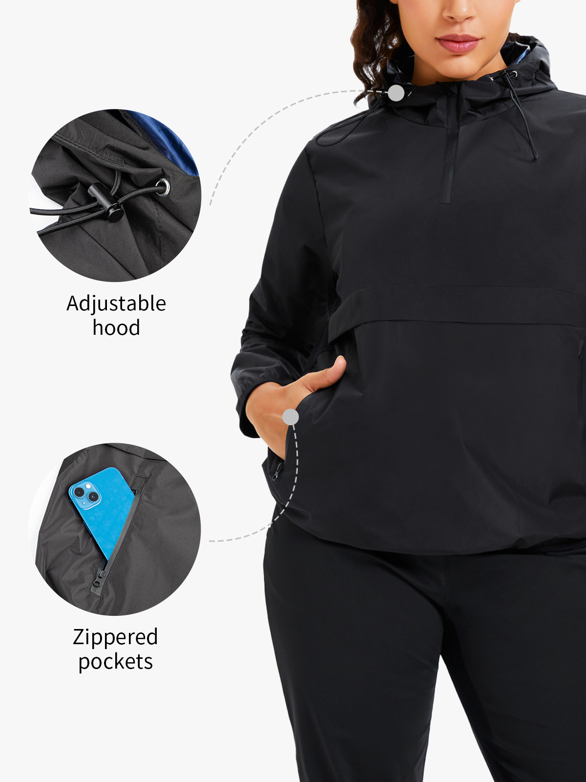 Half Zipper Pullover Workout Sweat Sauna Top