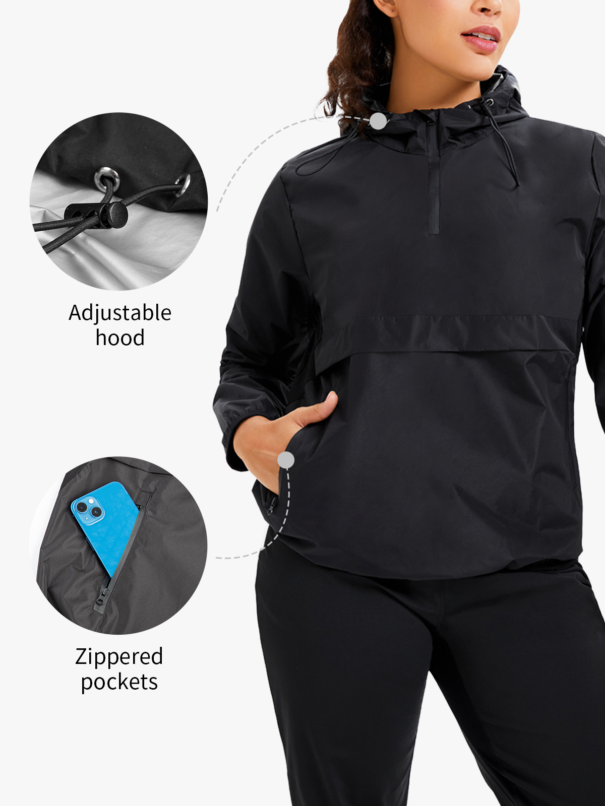 Half Zipper Pullover Workout Sweat Sauna Top