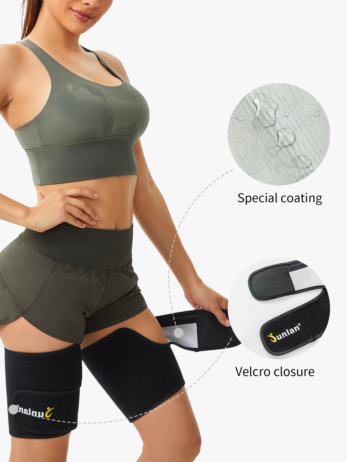 Adjustable Thigh Wraps Upper Leg Brace for Support Nebility