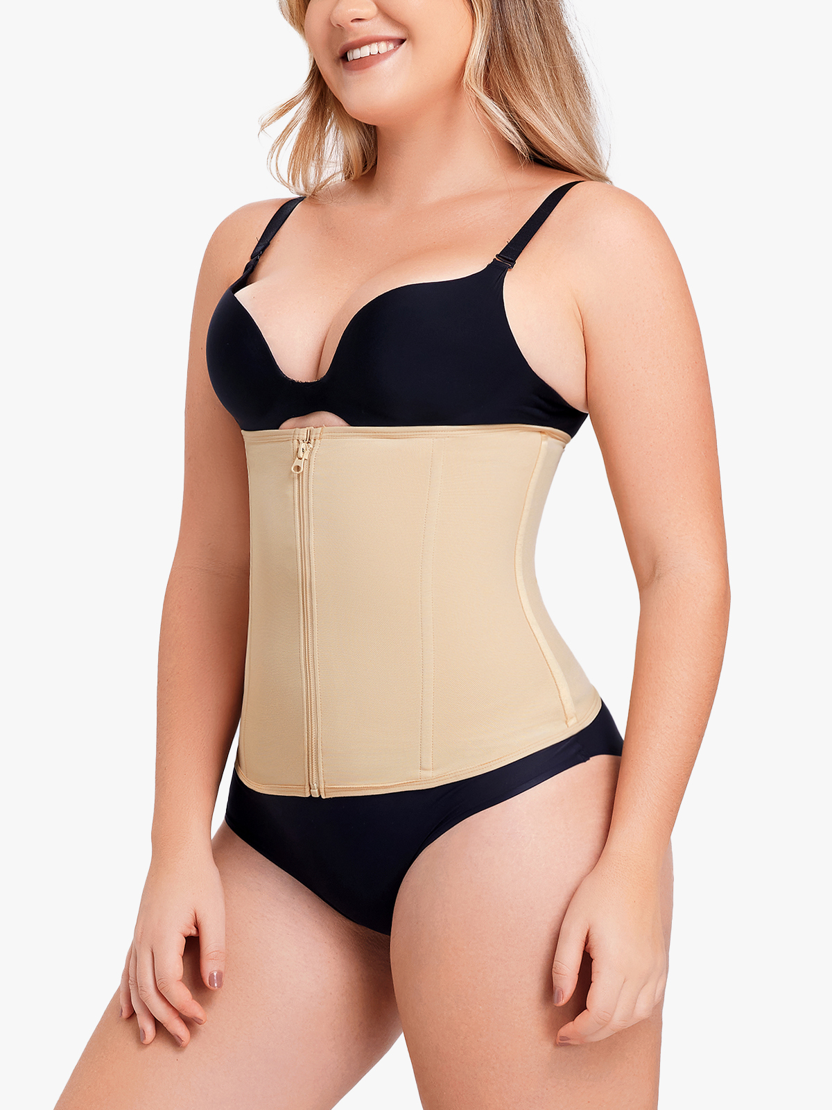 Hook and Zipper Steel Boning Sculpting Waist Cincher