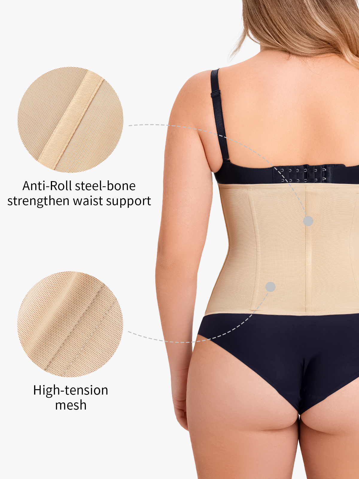 Hook and Zipper Steel Boning Sculpting Waist Cincher