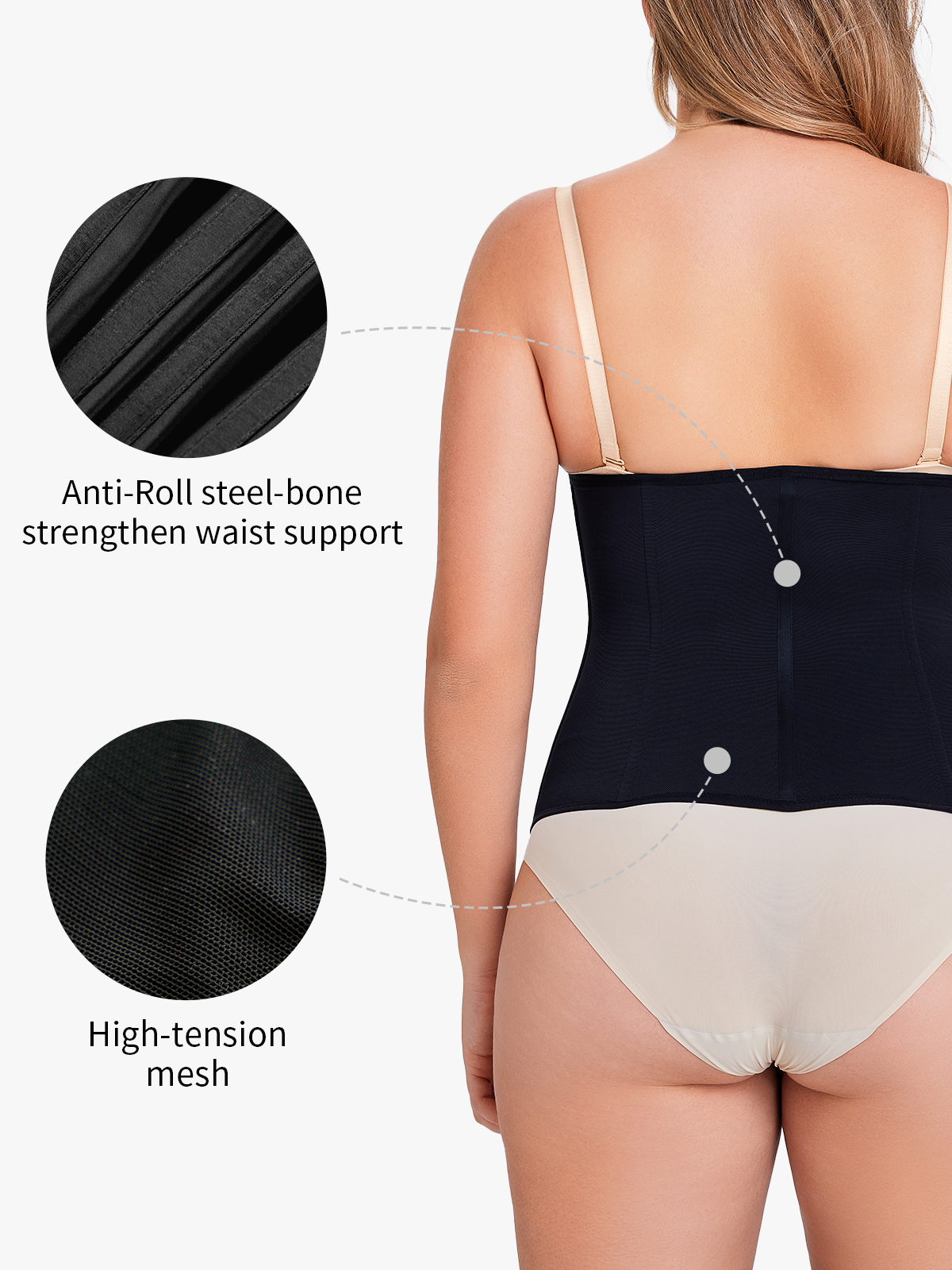 Hook and Zipper Steel Boning Sculpting Waist Cincher
