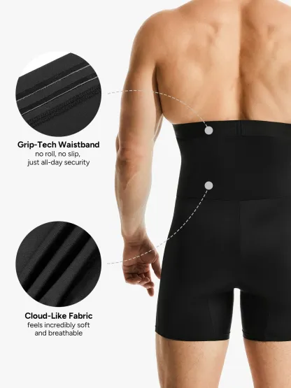 High-Waisted Tummy Control Shaper Shorts for Men