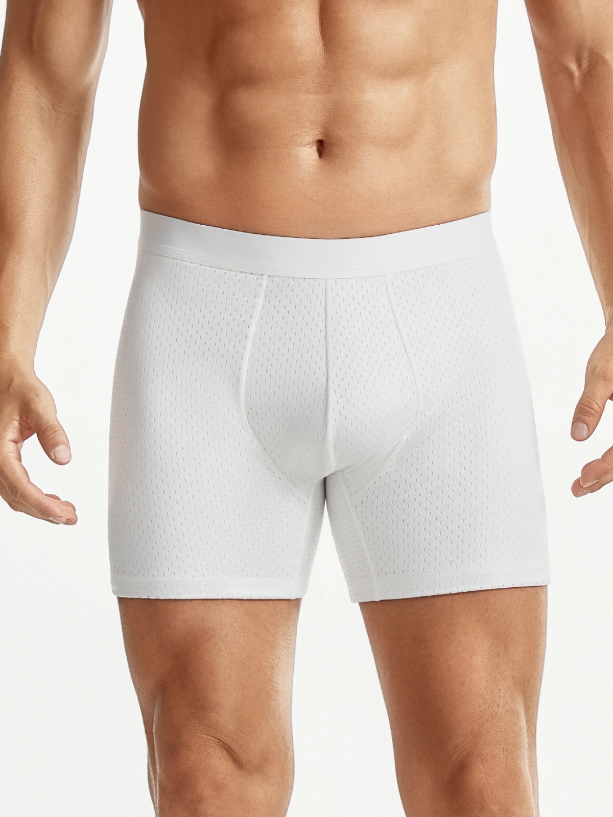 Mid-Waist Mesh Shorts Panties With Removable Butt Pads